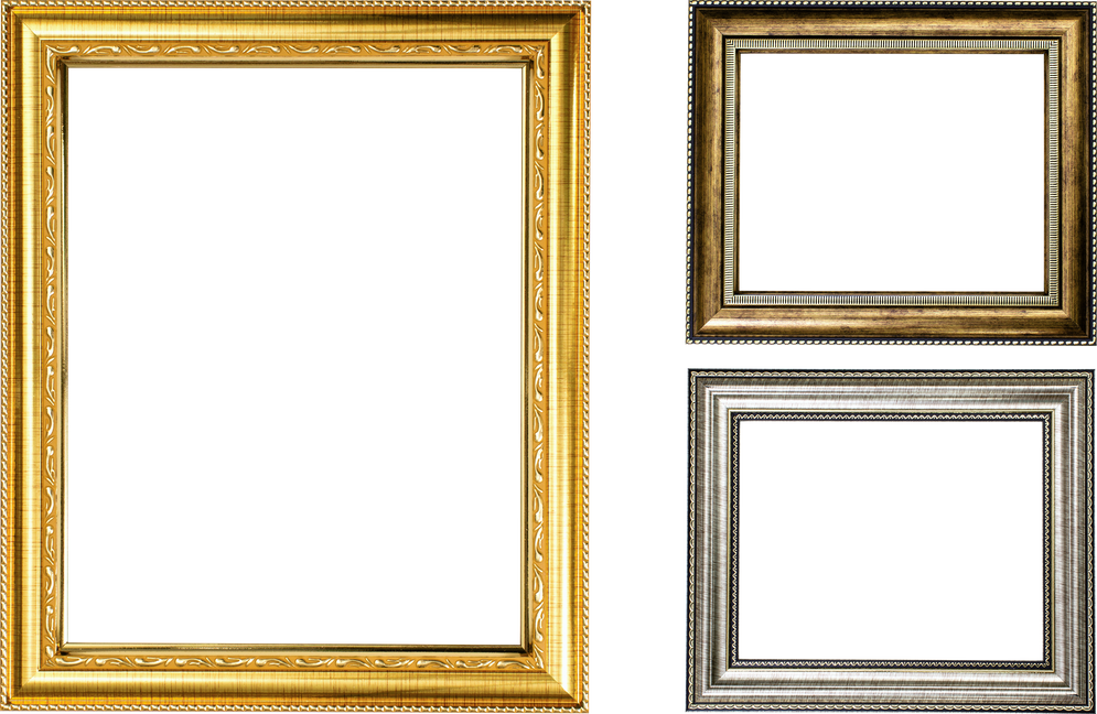 Three Vintage Photo Frames Cutout